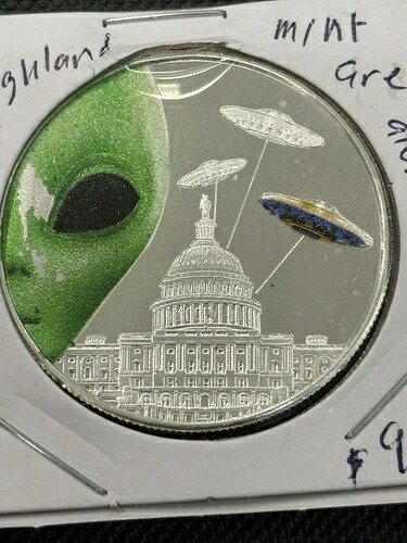2023年 ハイランドミント 1オンス シルバー .999 カラー エイリアン UFO 議会侵略 未開封