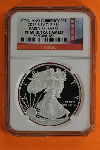 2012-S プルーフ シルバーイーグル NGC PF69 ウルトラカメオ コイン＆通貨セット 3UVY