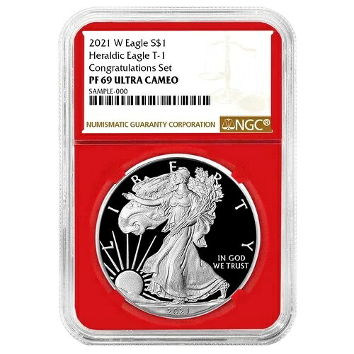 2021-W $1 1オンス T1 プルーフ アメリカン シルバー イーグル コングラチュレーション セット NGC PF69UC