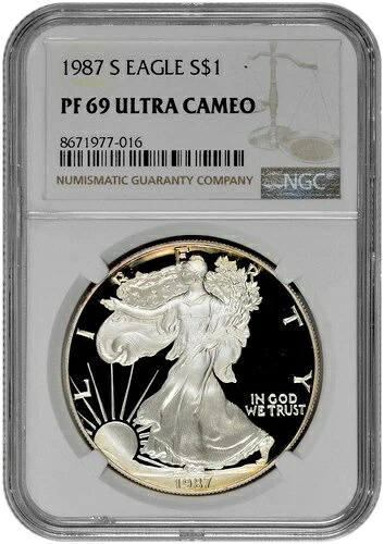 1987年 S シルバーイーグル NGC PF69 ウルトラカメオ