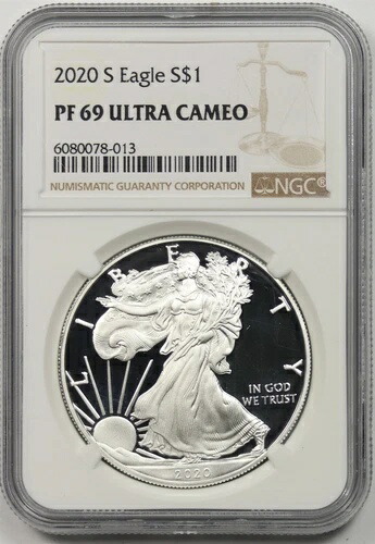 2020-S シルバーイーグル $1 NGC PF 69 ウルトラカメオ 1オンス シルバー