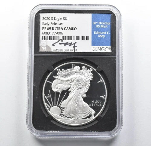 PF69 UCAM 2020-S アメリカンシルバーイーグル ER 署名入り Moy NGC *2109