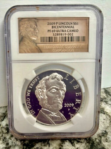~2009-P~リンカーン~銀貨~200周年記念~NGC~プルーフ~PF69~ウルトラカメオ~素晴らしい!~ 41,470円