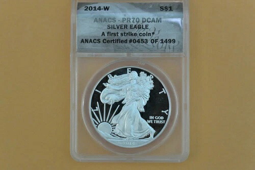 2014-W 1ドル シルバーイーグル 1オンス ANACS PR70 DCAM ファーストストライク