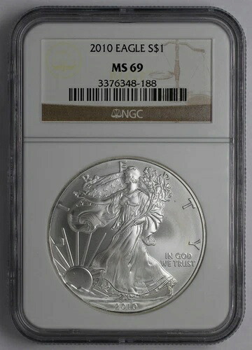 2010年 1ドル アメリカン シルバー イーグル NGC MS 69
