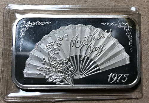 1975年 母の日 マディソンミント 1オンス .999 シルバーアートバー