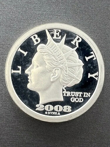 2008年 リバティ 20ドル プルーフ 1オンス .999 純銀貨 #335