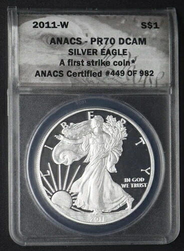 2011-W アメリカン シルバー イーグル ANACS PR70 DCAM ファーストストライク - COINGIANTS -