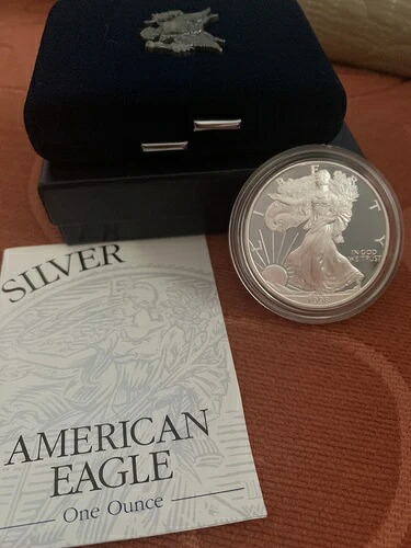 1998-P シルバー アメリカンイーグル プルーフコイン！未流通、箱・鑑定書付き、素晴らしい！ 41,470円