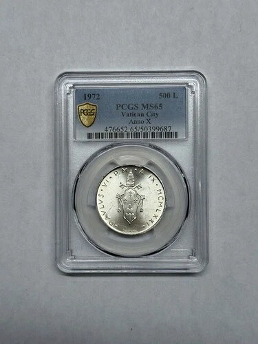 1972年 バチカン市国 シルバー 500リラ PCGS MS65 ゴールドシールド 41,470円