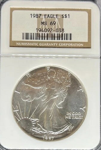 1987年 シルバーイーグル MS69 NGC (#PA194092038) 41,470円