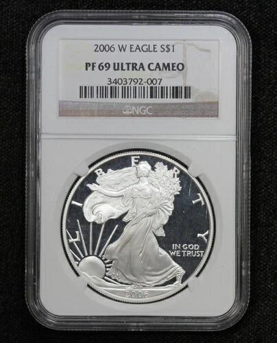2006-W プルーフ アメリカン シルバー イーグル $1 NGC PF-69 ウルトラ カメオ 3WR9