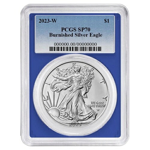 2023-W バーニッシュ仕上げ 1ドル アメリカン シルバー イーグル PCGS SP70 ブルーラベル ブルーフレーム 41,470円