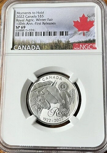 2022年カナダドル5ドル銀貨 農業冬季フェア開催の瞬間 -NGC