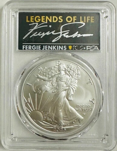 2025年 1ドル アメリカン シルバー イーグル 1オンス PCGS MS70 FS レジェンド オブ ライフ ファーギー ジェンキンス#35