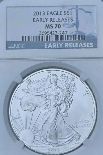 2013年 シルバー アメリカンイーグル MS-70 NGC (早期リリース) - US $1 コイン - 1オンス 40,755円