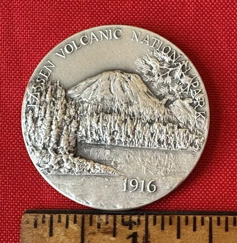 1972年 ラッセン火山：国立公園100周年記念：999純銀メダル、34グラム