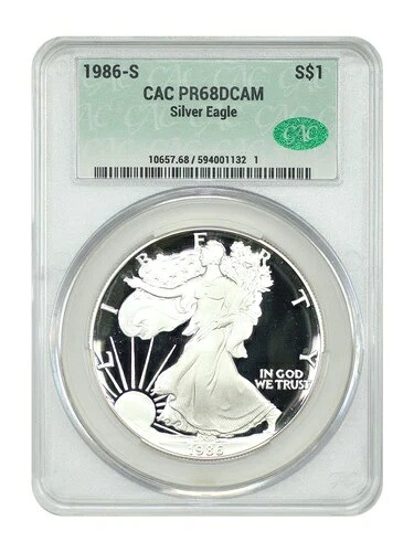 1986-S $1 シルバーイーグル CACG PR68DCAM - シルバーイーグル