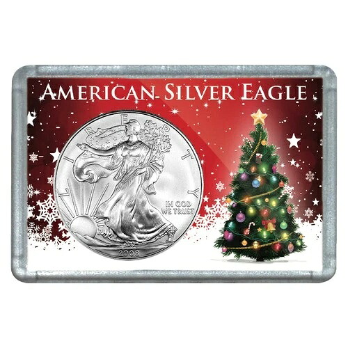 2008年 1ドル アメリカン シルバー イーグル クリスマスツリー デザイン ホリデー ホルダー
