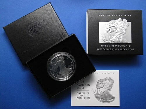 2023W アメリカン プルーフ シルバー イーグル $1 23EA OGP および COA 付き 造幣局より直接発送