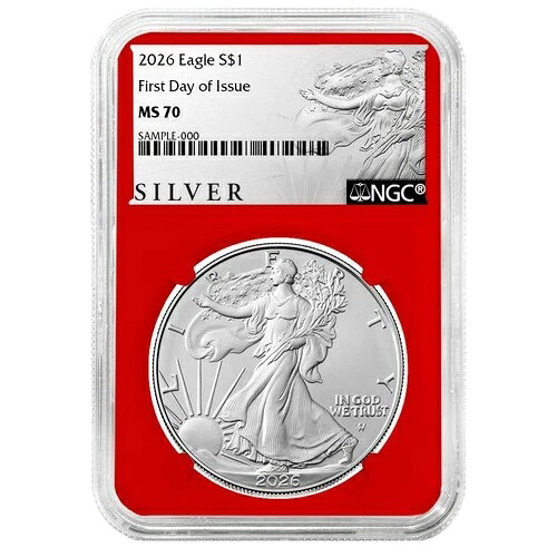 プレセール - 2026年 1ドル 1オンス アメリカンシルバーイーグル NGC MS70 FDI ALSラベル レッドコア