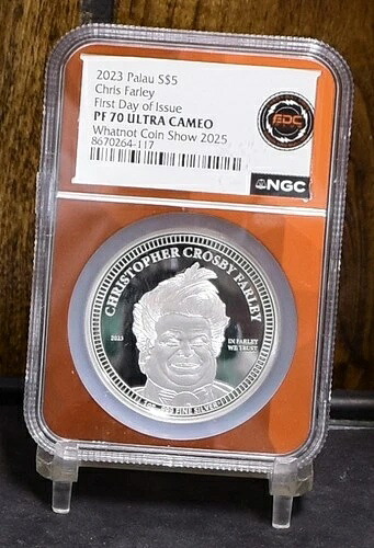 2023年 パラオ 5ドル銀貨 クリス・ファーリー NGC PF70 UCAM 初日発行 レッド #61090