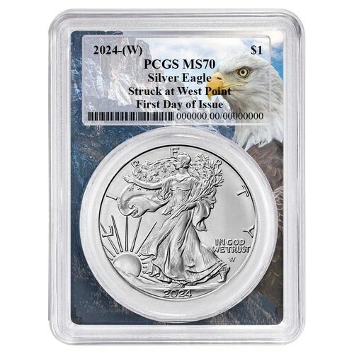 2024年 (W) 1ドル アメリカン シルバー イーグル PCGS MS70 FDOI イーグルフレーム