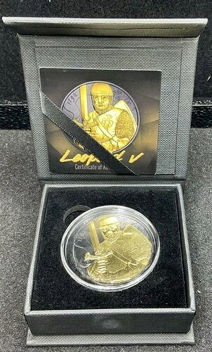 2019年オーストリア レオポルド5世 1オンス銀貨 金メッキ、黒ルテニウムメッキ
