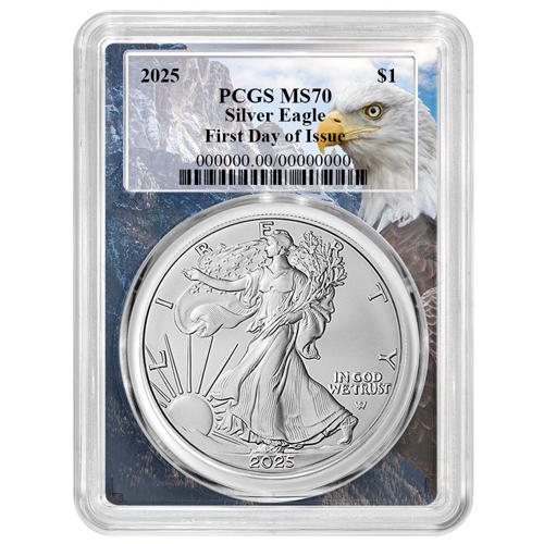 2025年 1ドル 1オンス アメリカンシルバーイーグル PCGS MS70 FDOI イーグルフレーム