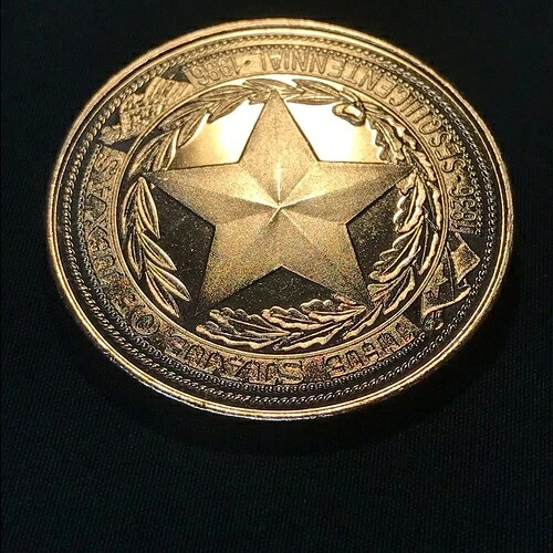 テキサス建国150周年記念 STAR 1896-1986 テキサス共和国 1オンス .999 シルバーラウンド