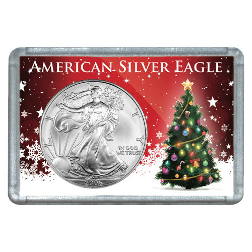 2006年 1ドルアメリカンシルバーイーグル クリスマスツリーデザイン ホリデーホルダー
