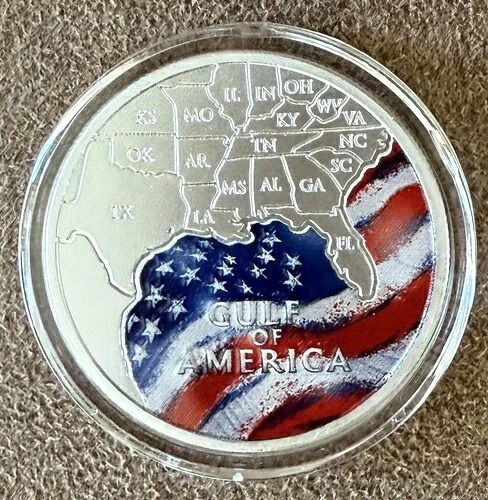 実に見事な宝石のような輝きを放つカラー加工1オンス銀貨「アメリカ湾」