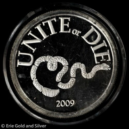 2009 Unite or Die We Surround Them 1オンス .999 シルバー プルーフラウンド | AOCS承認