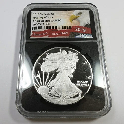 2019 W NGC PF70 UCAM プルーフ FDI 1オンス シルバー アメリカンイーグル SAE US $1 コイン #55594A