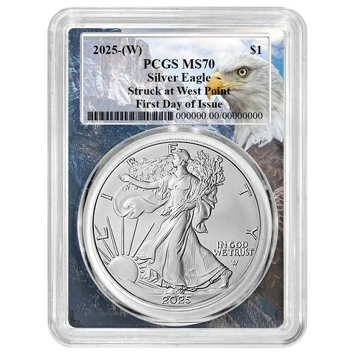 2025年 (W) $1 1オンス アメリカンシルバーイーグル PCGS MS70 FDOI イーグルフレーム 41,470円