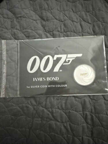 2021年ツバル・パース造幣局発行 ジェームズ・ボンド 007 金メッキ 1オンス .9999 銀地金コイン