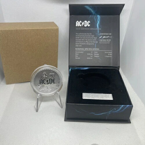 オーストラリア 2023 AC/DC 1ドル フロスト 未流通 1オンス 銀貨 箱付き