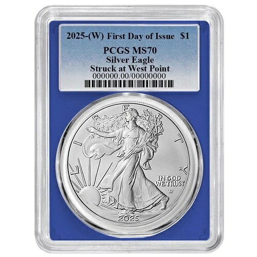 2025年 (W) 1ドル アメリカン シルバー イーグル PCGS MS70 FDOI ブルーラベル ブルーフレーム