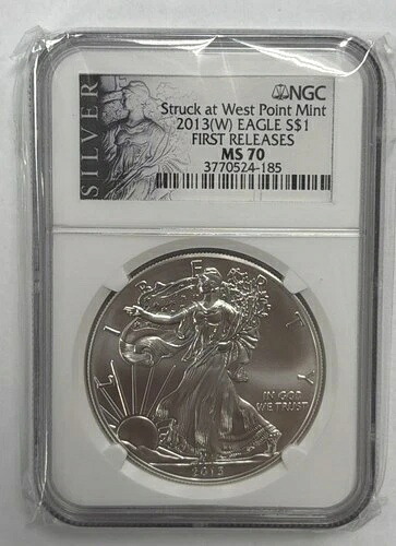 2013 W シルバーイーグル S$1 NGC MS70 ファーストリリース ALS リバティラベル