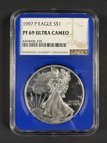 1997年 プルーフ アメリカン シルバー イーグル NGC PF69 ウルトラカメオ