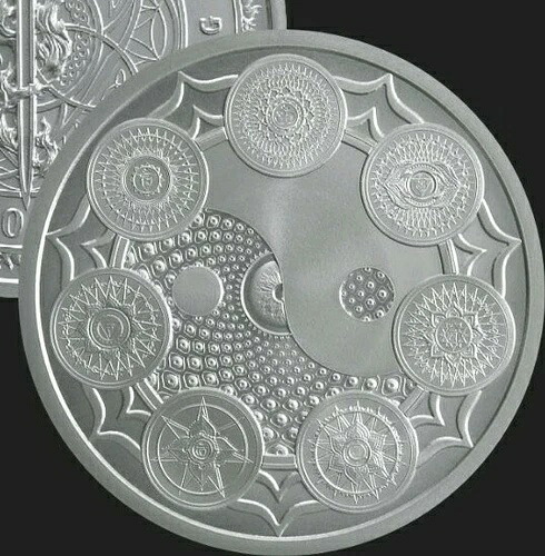 1 オンス シルバー コズミック チャクラ セブン チャクラ BU COA .999 純粋陰陽シルバー シールド!