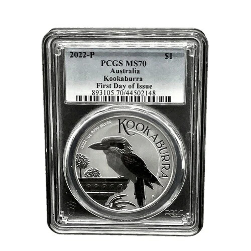 2022年 P オーストラリア クーカブラ 1オンス .9999 シルバー PCGS MS70 発行初日 41,470円