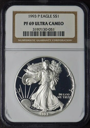 1993-P アメリカン シルバー イーグル - NGC PF69 ウルトラ カメオ - ?COINGIANTS?