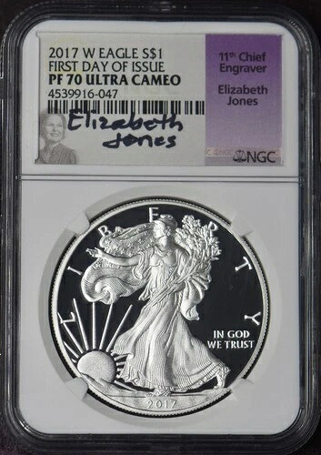 2017-W アメリカン シルバー イーグル - NGC PF70UC FDOI ジョーンズ サイン入り - ?COINGIANTS?