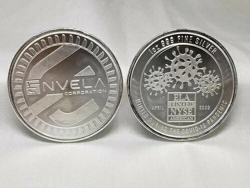 C0vid Pandemic Envela 999シルバー 1オンス 地金 シグマテスト済み プラスチックケース付き