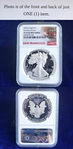 アメリカ 2020 S $1 アメリカン シルバー イーグル NGC PF70 ウルトラ カメオ 発行初日