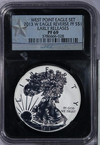 2013-W アメリカン シルバー イーグル $1 NGC PF69PR69 リバース PF ブラックコア アーリーリリース