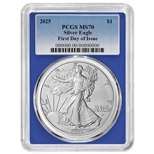 2025年 1ドル 1オンス アメリカンシルバーイーグル PCGS MS70 FDOI ブルーラベル ブルーフレーム