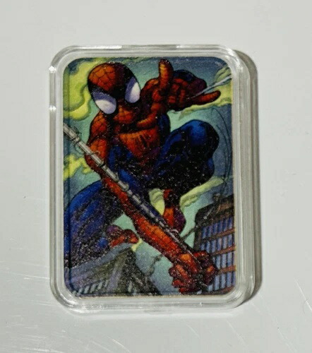 スパイダーマン（ウェブスリンガー）1オンス .999 シルバーアートバー .999 カラー化 発行枚数 100枚