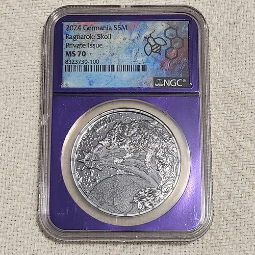 2024 ゲルマニア 5 マーク スコール NGC MS-70 - 未流通 - 1オンス シルバー - スラブ - 5M 41,470円